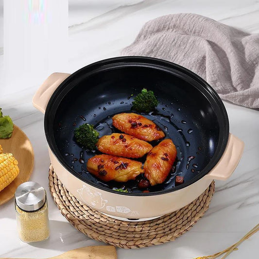 Electric Frying Pan Multi-function Electric Pot Student Dormitory Mini Electric Skillet Small Electric Pot Household Non-stick Pot