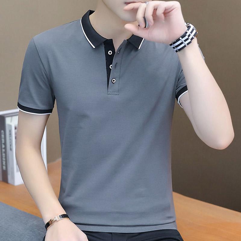 Summer New POLO Shirt Men's Short-sleeved T-shirt Lapel Collar Loose Plus Size Men's T-shirt Top