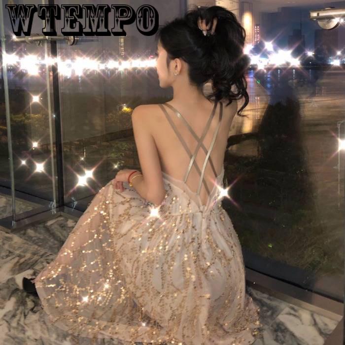 Party Dress Women Sexy Sequin Formal Wedding Prom Gown Tutu Dresses Empire