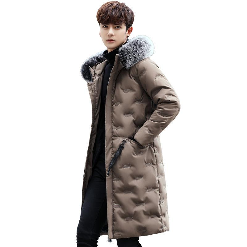 Winter Men's Down Jacket Medium Length Cotton Padded Coat Thickened Cotton Padded Jacket