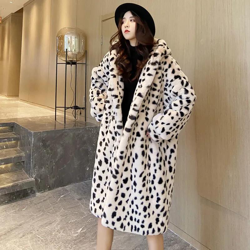 Winter Women Fur Coat Long Coat Loose Overcoat Thick Warm Plus Size Female Plush Coats