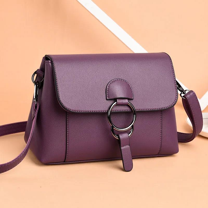 Cowhide Bag High Capacity Women Crossbody Bags Soft Surface Genuine Leather Adjustable Shoulder Straps