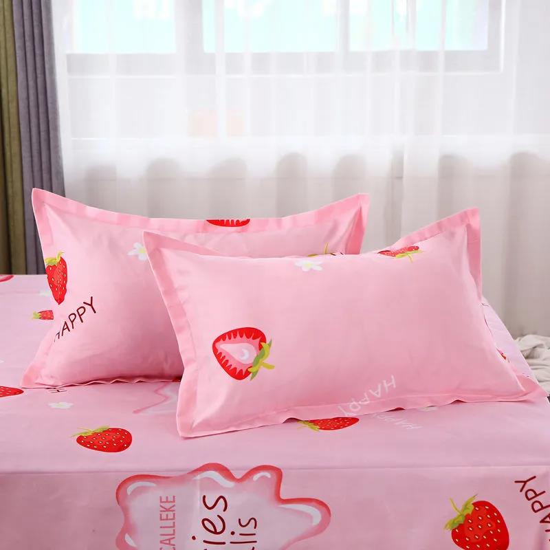 A Pair of Pillowcases Plus Fashion Printing Pillowcase 48*74 Thick Brushed Pillowcase for Double Bedroom