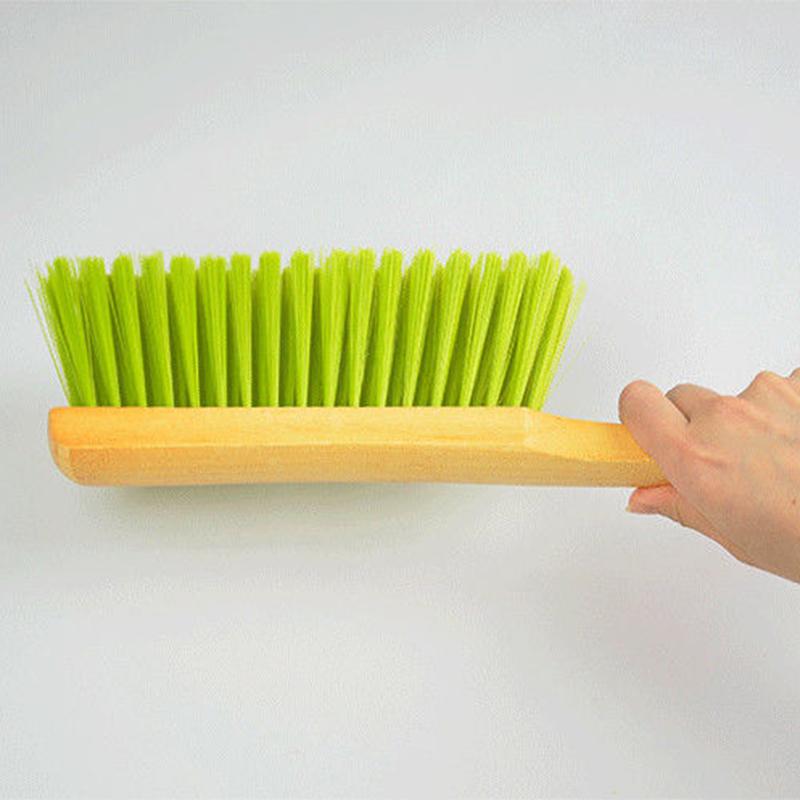 Solid Wood Hand Brush Household Cleaning Anti-static Broom Brown Bristles Mane Dusting Sofa Bed Clothes Brush Natural Sweep