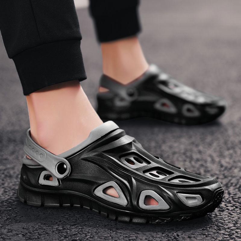 Summer Baotou Slippers Men's Trend Men's Sandals and Slippers Summer Wear Thick Bottom Sandals Hollow Hole Shoes Tide Beach Shoes