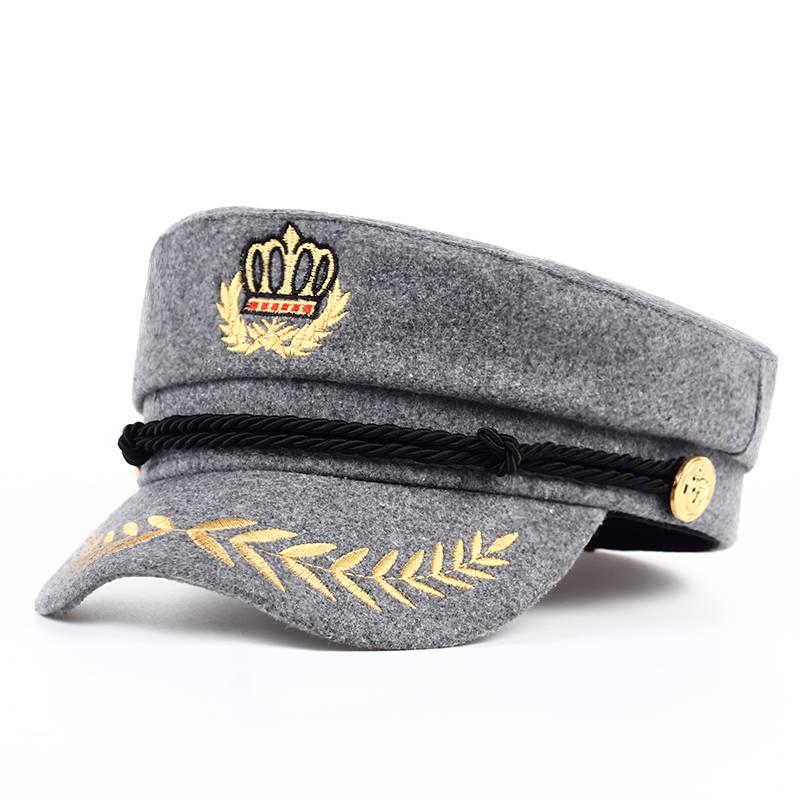 WTEMPO Voron 2017 New High Quality Student Cap Men Women Cadet Hat Wool Flat Top Black Army Sailor H