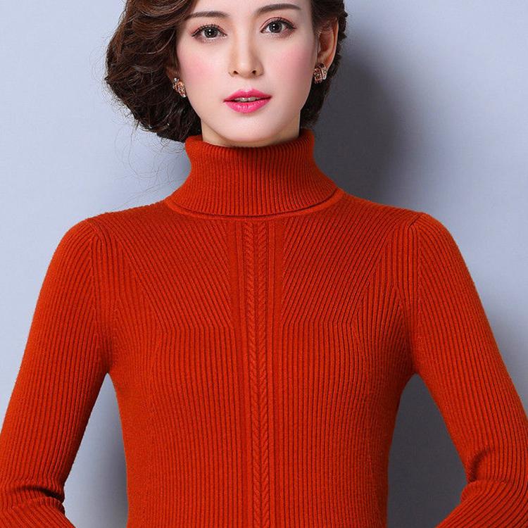 Women's Wool Sweater Winter High Neck Thick Knit Sweater Short Wild Sweater Pullover Slim Bottoming Shirt Plus Size