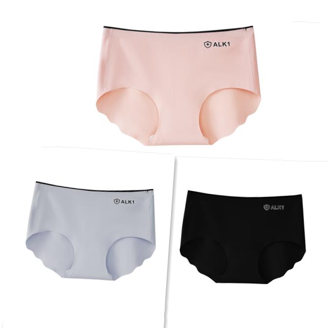 3Pcs/Set Women's Large Size Casual Seamless Briefs Solid Color Panties Cotton Crotch Mid Waist Underpants