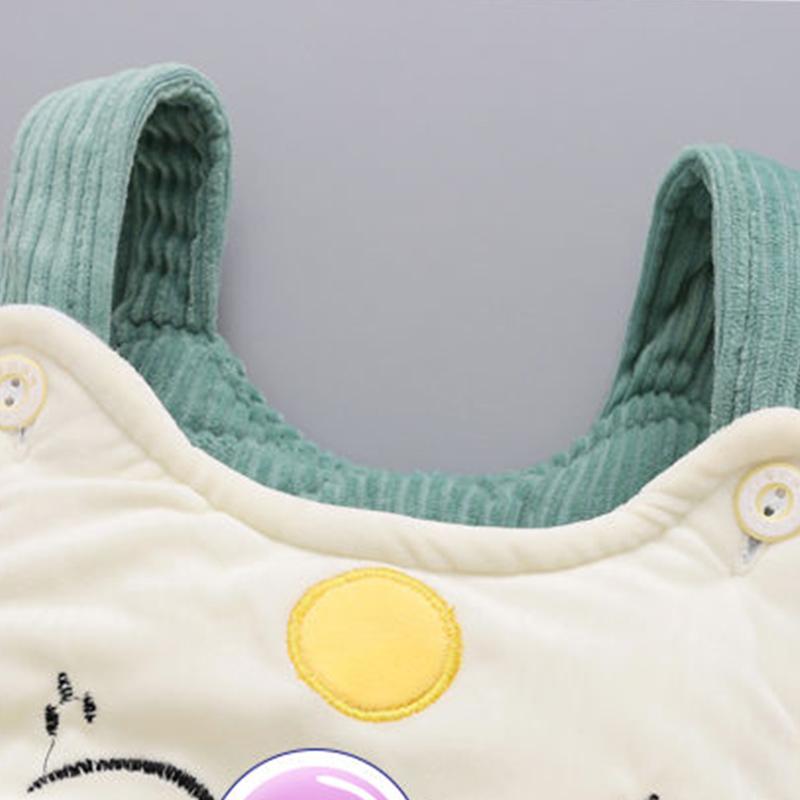 Newborn Autumn and Winter Quilted Three-piece Cotton Padded Jacket Thickened Infant Baby Clothes Hooded Vest and Suspenders Three-piece Cotton Coat