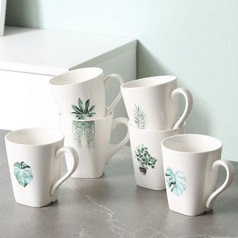 Living Room Drinking Cup Set Simple Mark Cup Household Milk Cup Ceramic Breakfast Cup Family Hospitality Tea Cup