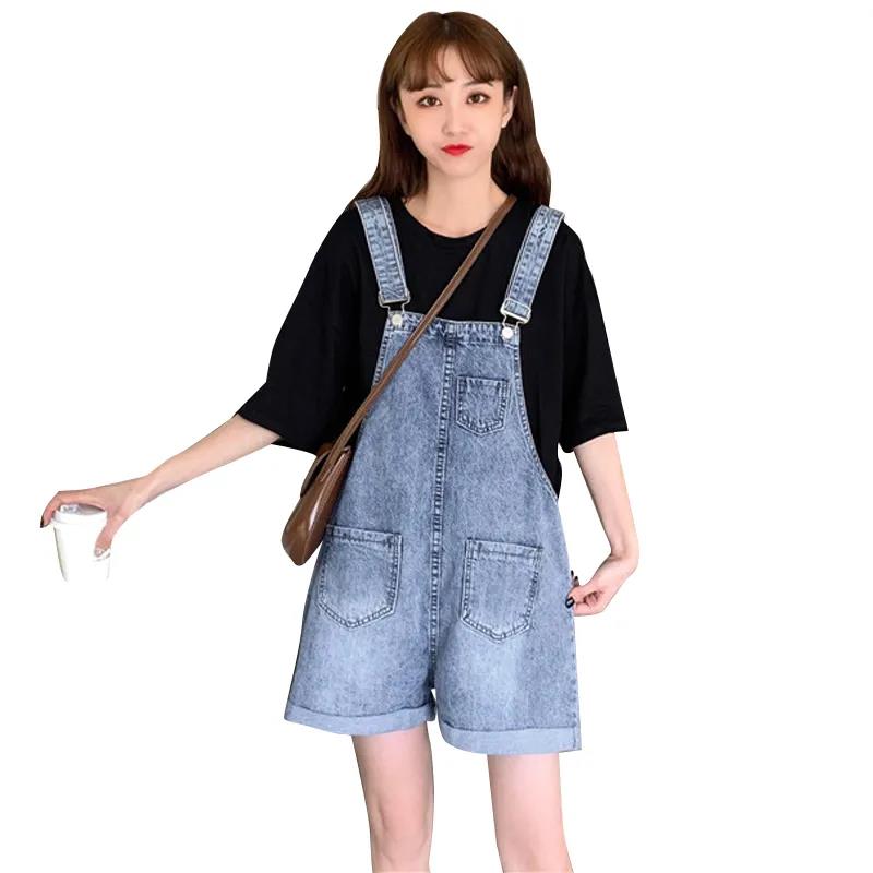 WTEMPO Woman Jeans Romper Pants Summer Denim Jumpsuit  Pockets Sleeveless Adjusted Overalls