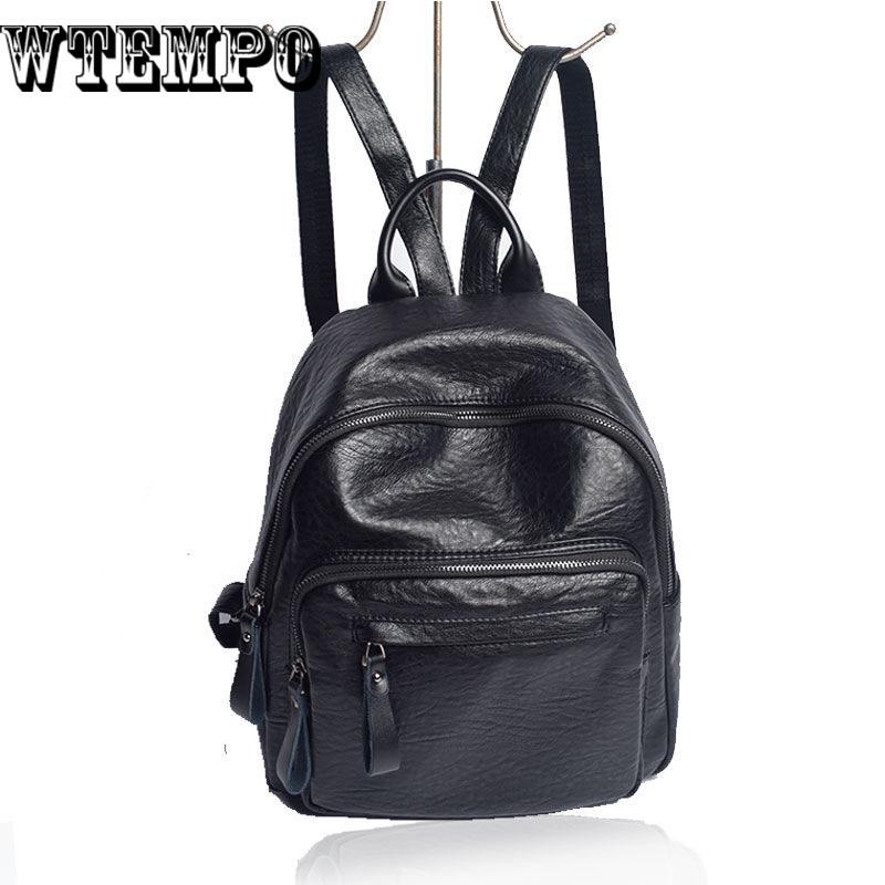 Backpack Women Pu Leather Female Backpacks Teenager School Rucksack