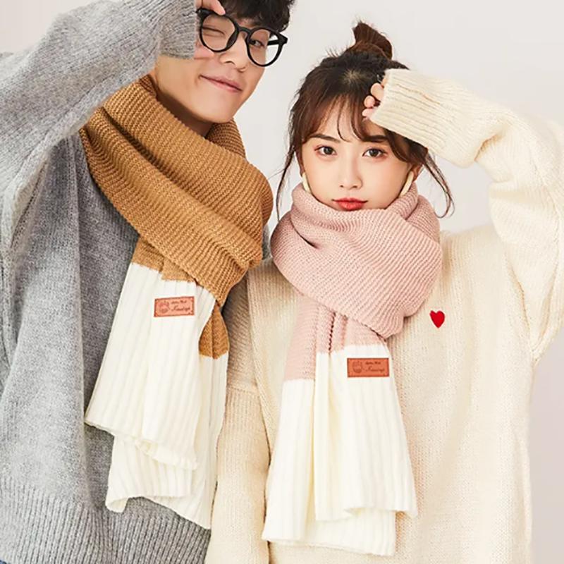 Women's Korean Version Scarf Winter Long Wool Knitted Scarf Women Wild Thickened Bib Womens