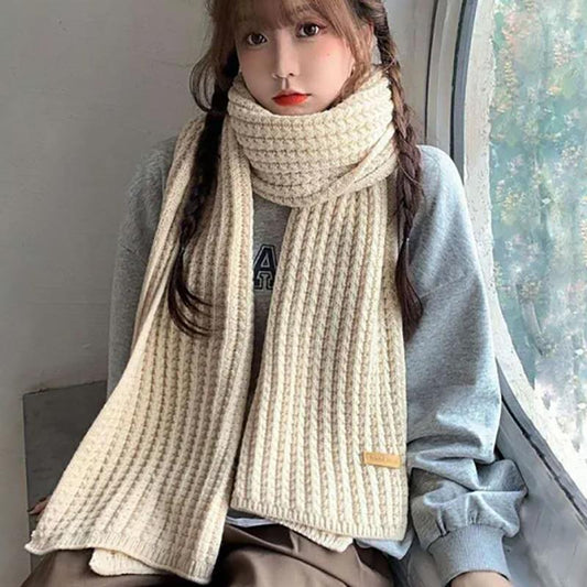 Scarf Female Winter Cute Girl Korean Version of Wild Student Knitted Wool Warm Scarf