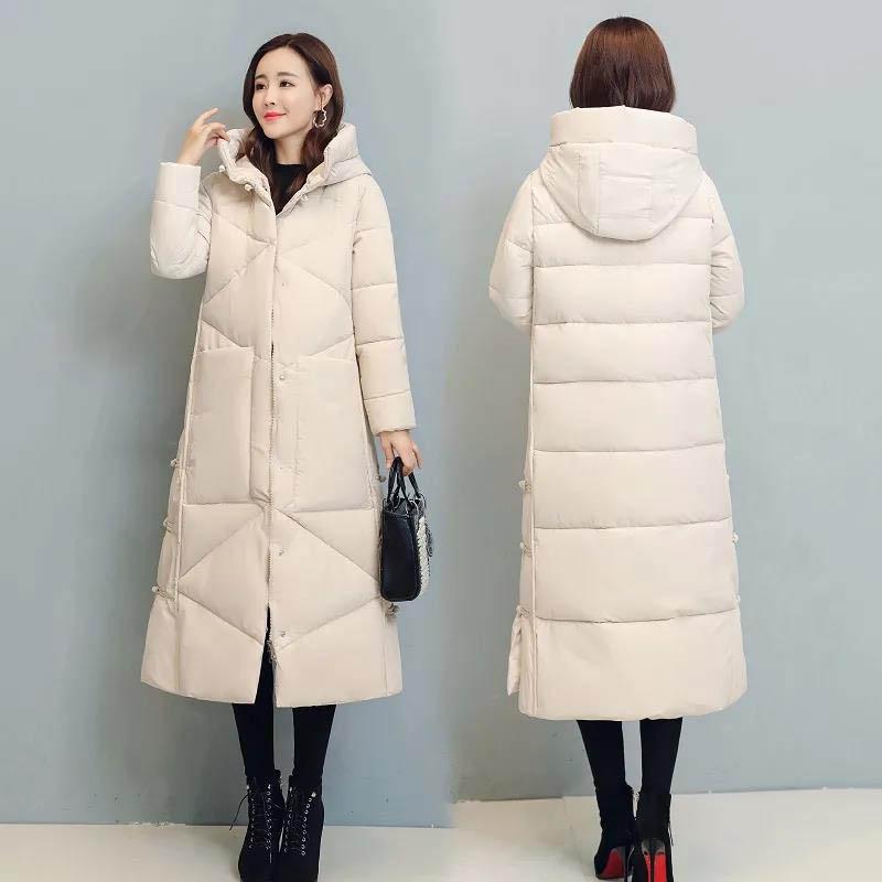 Retro Padded Down Padded Jacket Women's Winter Ethnic Style Loose Long Over-the-knee Jacket