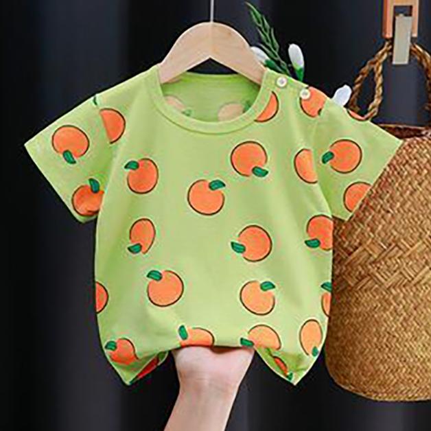 Summer Kids Cute Printing T Shirts Short Sleeve Tops Korean Style O-neck Loose T Shirts For Children Girls and Boys