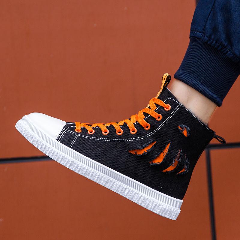 Summer Korean Men's Casual High-top Canvas Shoes All-match Trend Shoes Hip-hop Student Sneakers