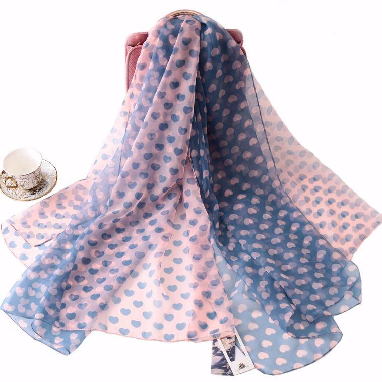 Fashion Women Flowers Gradient Silk Scarf Shawls and Wraps Femme Beach Towel