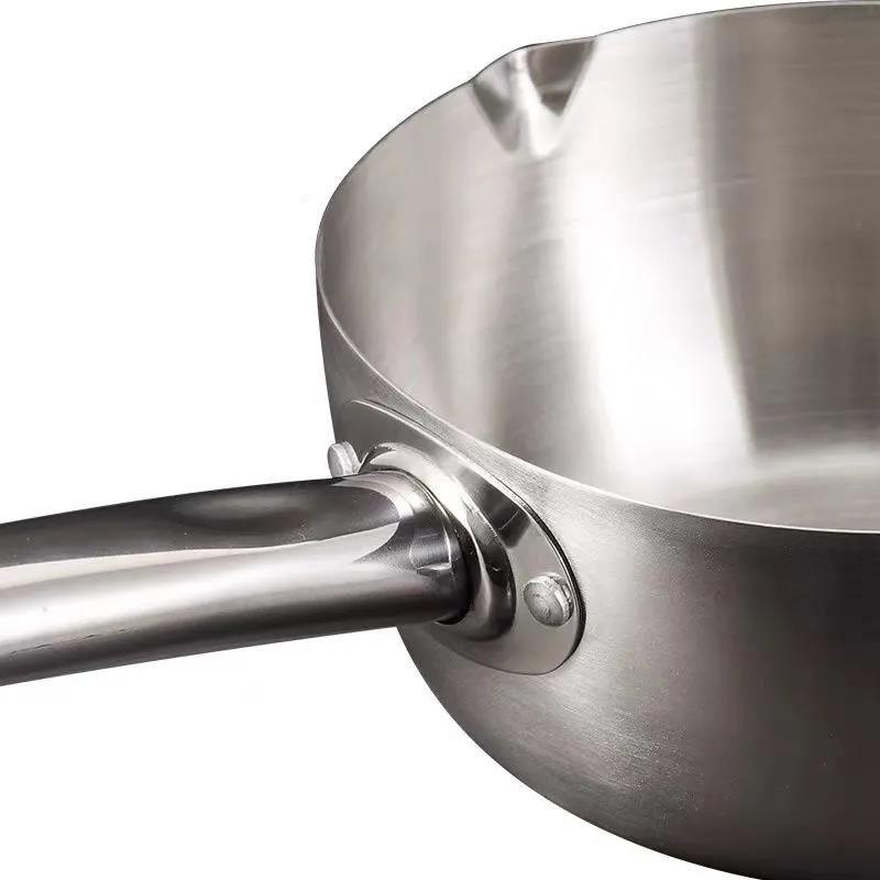 Stainless Steel Snow Pan Uncoated Thickened Milk Pot Soup Pot Complementary Food Milk Noodle Pot Induction Cooker Universal Non-stick Pan