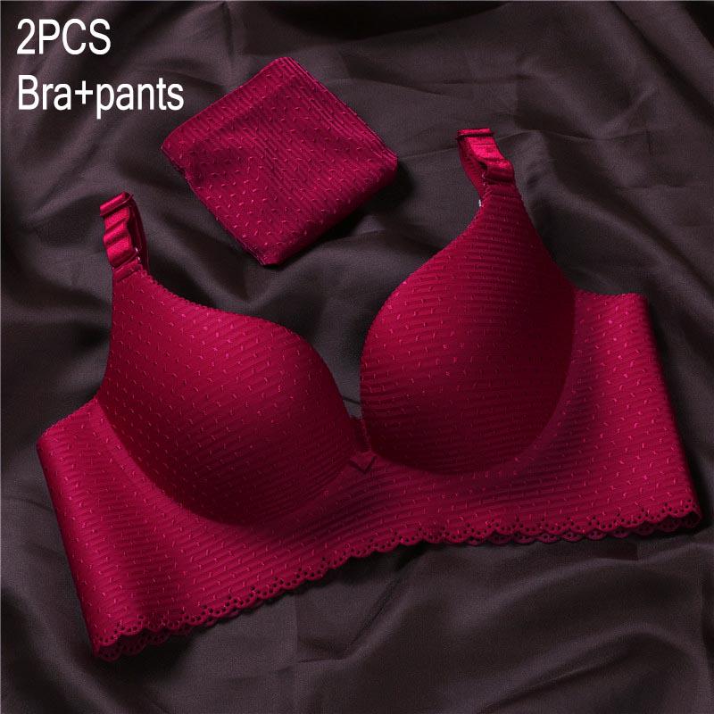 Women Wireless Thin Bra Breathable Sexy Lace Bra Sets Comfortable Underwear Lingerie Set