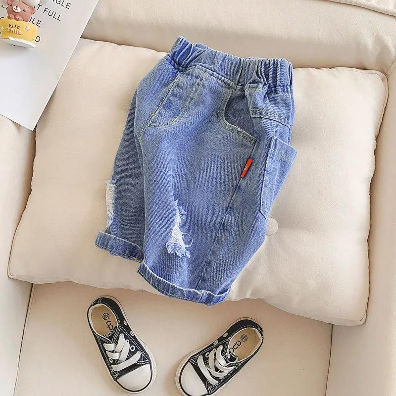 Children's Summer Shorts Children's Boys' Jeans Boys' Summer Ripped Pants Casual Children's Pants