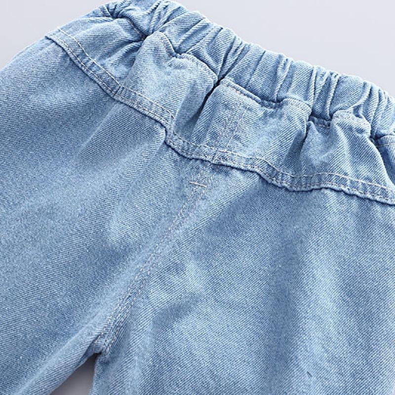 Children's Clothing Boys and Girls Jeans Spring and Autumn Casual Pants Trousers Pocket Printing Trousers