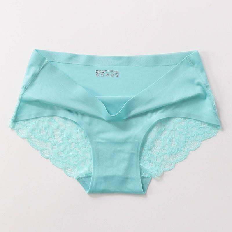 7Pcs/Set Women's Spring All-match Large Size Causal Lace Briefs Ladies Summer Mid Waist Solid Color Seamless Underpants