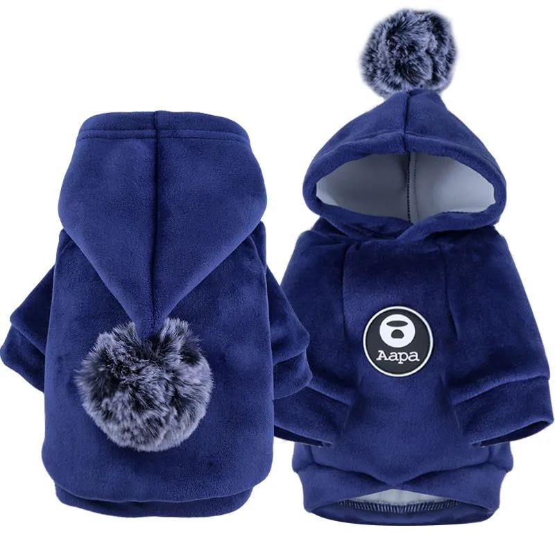 Dog's Warm Jackets Coats Hooded Winter Clothing Cat Hoodies Rompers Two-legged Clothes for Puppy Cats Soft Cotton Jumpsuits with Cap