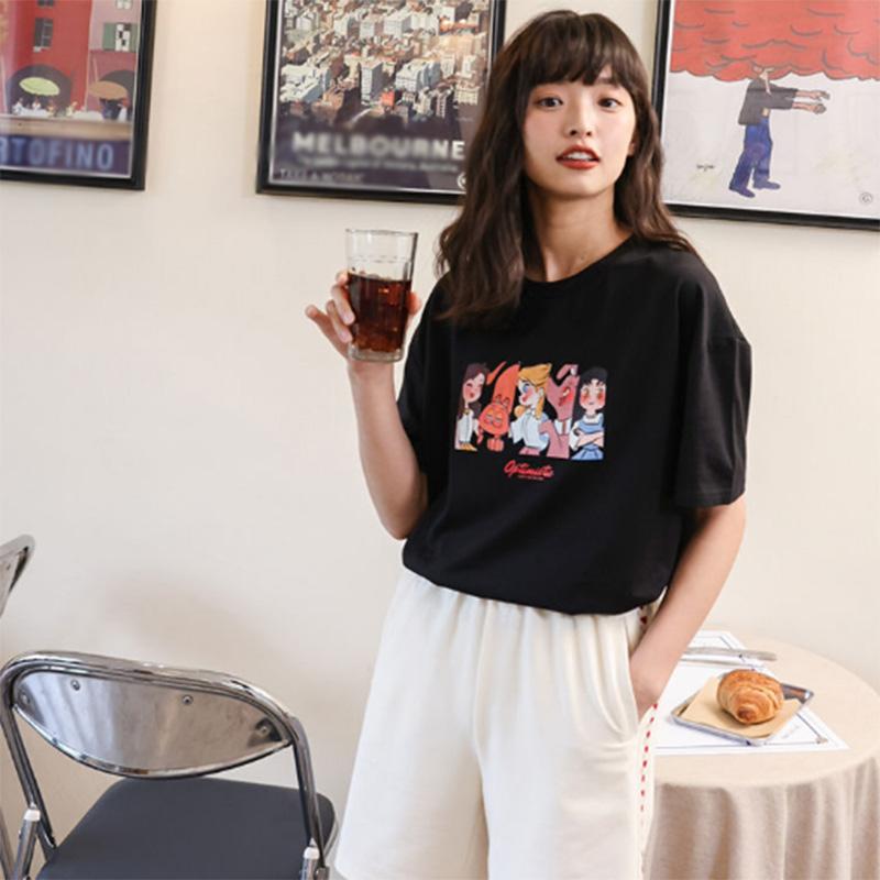 Pure Cotton Half-sleeved Top Thin Short-sleeved Women's Summer Loose Korean Version Student Design Sense Niche T-shirt