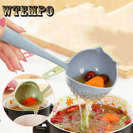 Brand 2 In 1 Filter Skimmer Pot Dinnerware Porridge Long Handle Soup Spoon