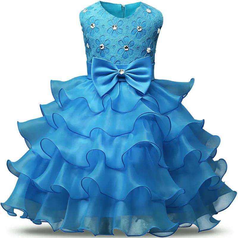 Girls Sleeveless Puffy Princess Dress Children's Wedding Show Dress Bow Western Style Dress