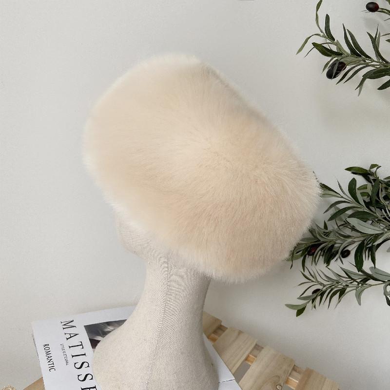 Women's Autumn and Winter Imitation Fox Fur Beanie Hat Thick Fur Hollow Top Hat Warm Hat Fur Hat Ring Solid Fluffy Fur Fedoras Female Headgear