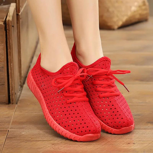 35-41 Women's Spring and Summer Mesh Shoes Large Size Breathable Shoes Casual Soft Soled Running Sneakers