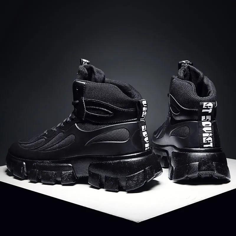 Men's Autumn High-top Trend Shoes Men's Winter Cotton Shoes Martin Boots Korean Style Trendy Sneakers