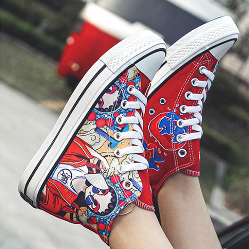 Chinese Style Sneakers, Chinese Trend, Antique Opera Canvas Shoes, Women's All-match Retro Hong Kong Style Fashion Shoes