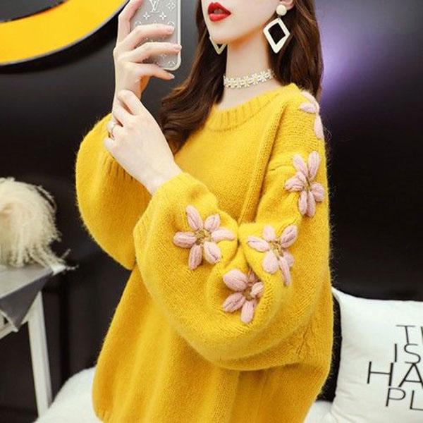 Autumn and Winter Loose Sweater Fashion Casual Jacket Korean Style Simple Young Women's Bottoming Shirt