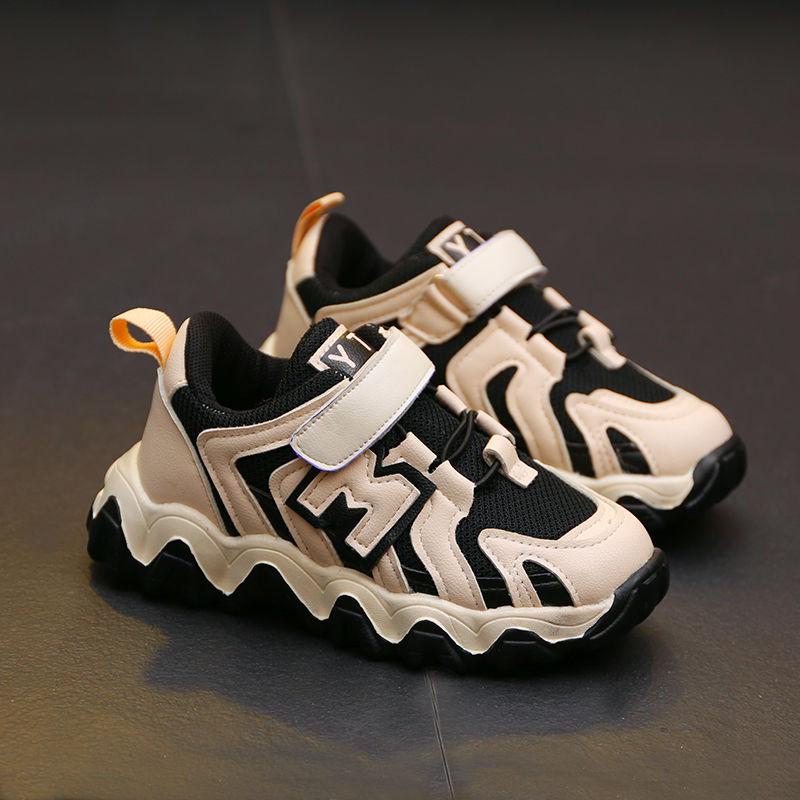 Spring Childrens Sports Shoes Girls Non-slip Wave Bottom Fashion Boys Travel Shoes Little Children's Shoes Mesh