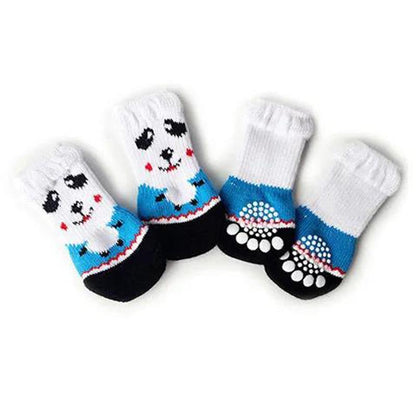 4 Packs of Dog Socks Anti-scratch Anti-dirty Non-slip Foot Cover Teacup Dog Teddy Cat Shoes Pet Dog Shoes Socks Comfy Walking Shoes Dog Cat Boot Socks