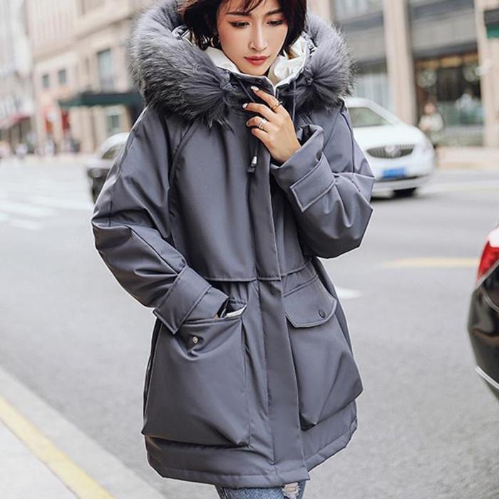 Winter Fashion Women's Cotton-padded Coat Loose Short Padded Padded Coat Student Parker Clothing Hooded Padded Jacket