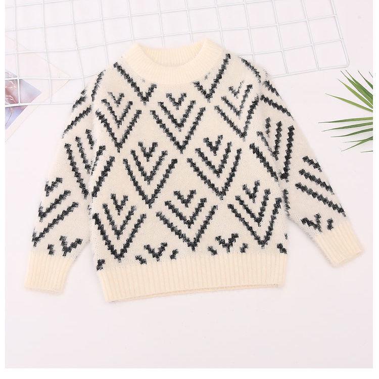 Autumn and Winter Sweater Girls Slim Thickening Fashion Sweater Round Neck Long Sleeve Children's Bottoming Shirt