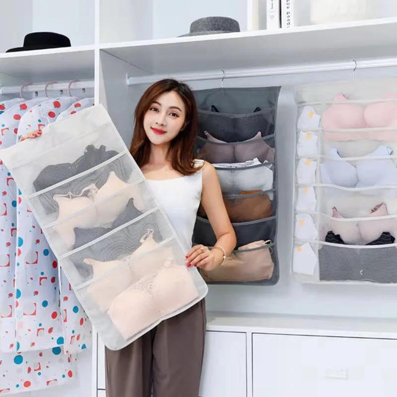 36 Pockets Household Underwear Storage Hanging Bag Panties Socks Bra Closet Double-sided Hanging Storage Bag Storage Artifact Organize Hanging Bags