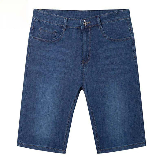 Men's Denim Shorts Cropped Pants Loose Straight Summer Thin Casual Shorts