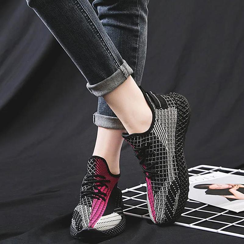 Fashion Trend Women All-match Student Sports Shoes Sports Shoes Flying Mesh Single Shoes Women's Casual