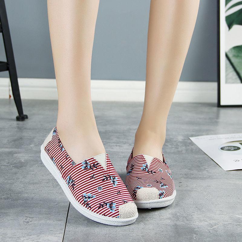 Soft-soled Shoes Breathable Canvas Shoes Women's Old Beijing Cloth Shoes, Spring and Autumn, A Pedal Lazy Flat Shoes