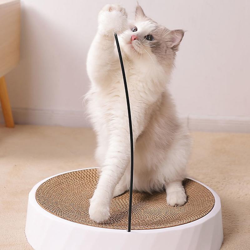 Three In One Cat Scratching Board Nest Grinding Cat Claw Board Cat Stick Wear-resistant Multi-functional Corrugated Paper Cat Scratching Basin Cat Toy