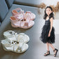 Summer Girls' Shoes Children's Fashion Leather Sandals  Children's Soft-soled Bow Princess Shoes  Student Beach Shoes