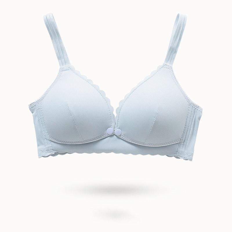 Breast Feeding Underwear Pregnant Women Early and Late Bra Postpartum Breast Feeding Anti Sagging Gathered Non Steel Ring Bra Breathable Cotton