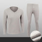 Men Winter Thermal Underwear O-neck Autumn Clothes Tight Suit Thicken Windproof Comfortable Soft Lining Long Sleeve Wearable Versatile Spring Pajamas