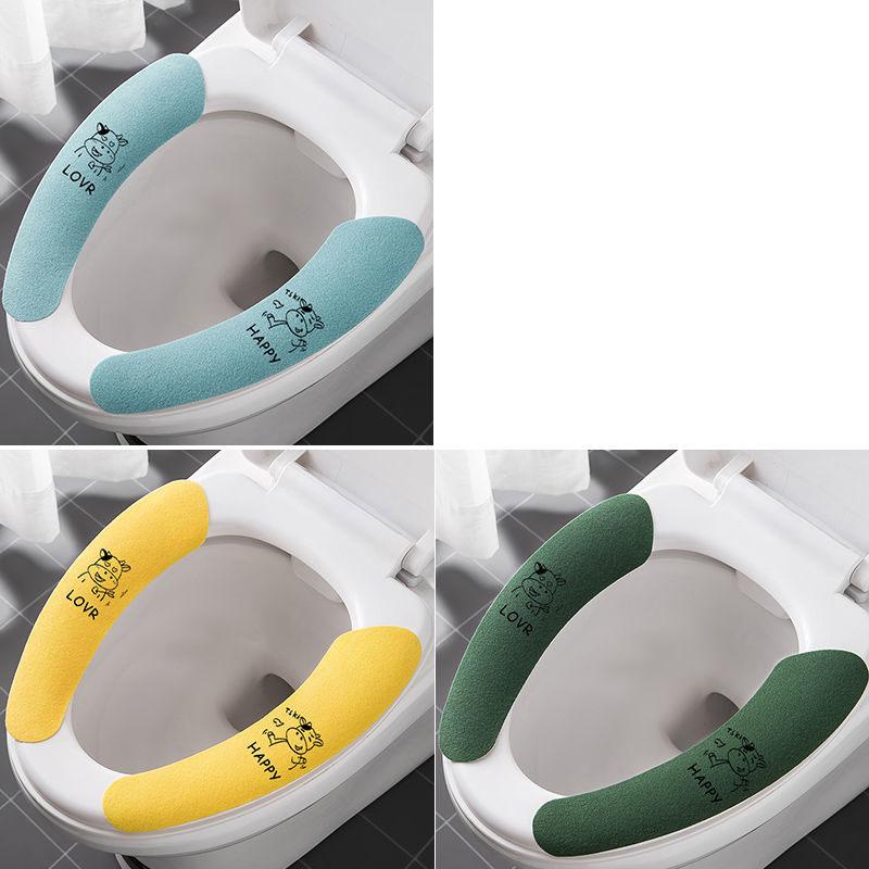 3PS Antibacterial Toilet Cushion Seat Cushion Four Seasons Universal Toilet Gasket Summer Waterproof Household Toilet Stickers Toilet Cover