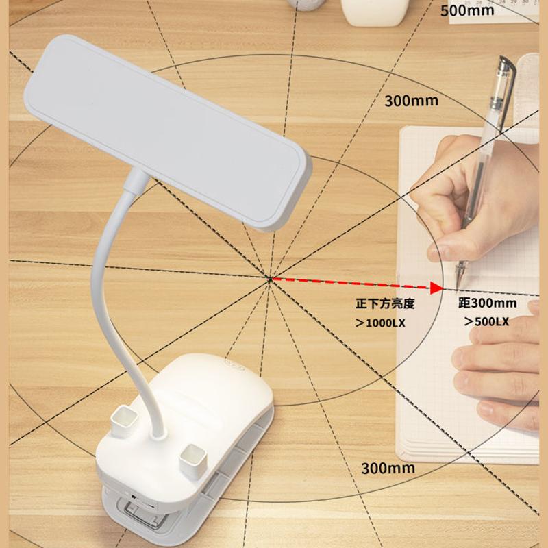 Clip-on LED Desk Lamp Eye Protection Learning Child Protection Eyesight Rechargeable Plug-in Student Dormitory Study Room Reading Bedside Lamp